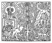 keith haring 2 dessin à colorier