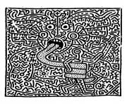 keith haring 1 dessin à colorier