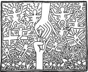 keith haring 3 dessin à colorier