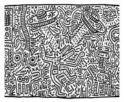 keith haring 8 dessin à colorier
