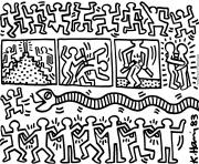 difficile keith haring dessin à colorier