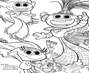 Coloriage Trolls 2 World Tour sing a beautiful song dessin