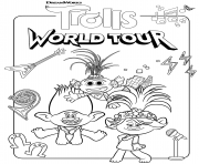 Super Trolls 2 World Tour dessin à colorier