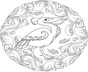 Pelican Mandala Par Lesya Adamchuk dessin à colorier