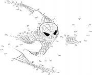 Point A Relier Spiderman Super Hero dessin à colorier