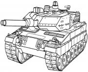 Coloriage vehicule militaire avec armes dessin