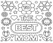 Coloriage carte simple bonne fete maman dessin