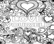 love yourself par artherapie dessin à colorier