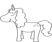 Coloriage bebe licorne avec lune dessin