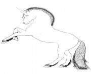 horse with a single straight horn dessin à colorier