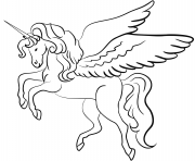 licorne avec des ailes dessin à colorier