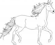 Coloriage licorne royale avec contour en fleurs dessin