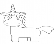 Coloriage licorne kawaii 24 dessin