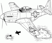 Coloriage dessin d avion de chasse dessin