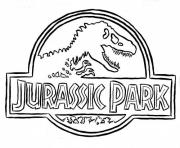 Coloriage jurassic park logo dessin