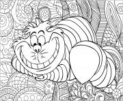 chat cheshire Alice au Pays des merveilles dessin à colorier