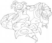 Coloriage Robot Dinosaure Red Zord de Power Rangers Dino Charge dessin