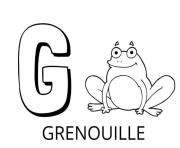 lettre g comme grenouille dessin à colorier
