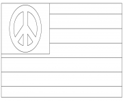drapeau americain symbole de paix dessin à colorier