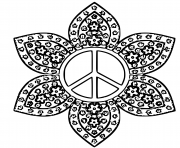 logo paix forme de fleurs dessin à colorier