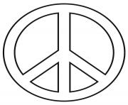 signe de la paix peace logo dessin à colorier