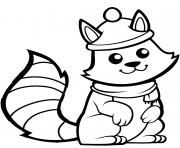 ecureuil avec un jolie chapeau dessin à colorier