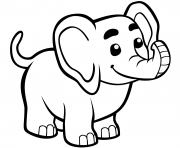 mignon bebe elephant dessin à colorier
