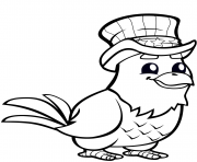 aigle avec chapeau haut de forme dessin à colorier