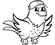 aigle avec casquette de baseball dessin à colorier