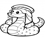 serpent mignon en coufique dessin à colorier