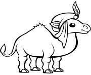 chameau en turban dessin à colorier
