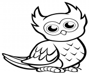 hibou mignon dessin à colorier