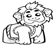 un singe mignon en gilet dessin à colorier