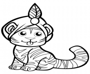 tigre mignon en turban dessin à colorier