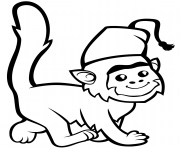 un singe mignon a fez dessin à colorier