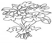 bouquet fleurs maternelle dessin à colorier