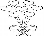 original bouquet de fleur en coeur dessin à colorier