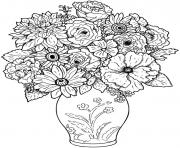 bouquet de fleurs original dessin à colorier
