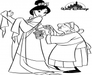princesse Mulan de Disney dessin à colorier