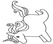 Coloriage cartoon licorne horn dessin