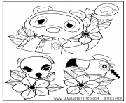 Coloriage little cute animal crossing dessin