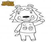 animal crossing lion dessin à colorier