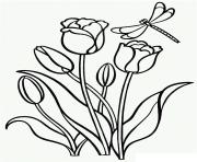 Coloriage fleurs et grenouille dessin