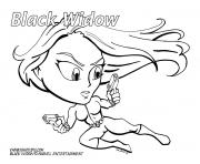 Coloriage black widow en mode lego dessin
