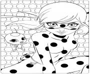 Coloriage Dibujo Quantic enfants Miraculous Ladybug chat Noir dessin