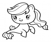 Coloriage Cute Rarity Equestria Girl dessin