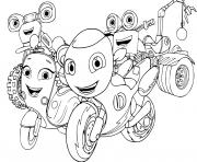 Coloriage une ville insulaire fictive appelee Wheelford qui est habitee par des motos anthropomorphes