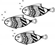 Coloriage poisson facile 6 dessin