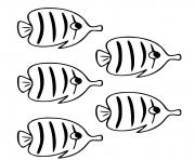 poissons papillons chaetodontides se rencontrent dans l ocean Pacifique dessin à colorier