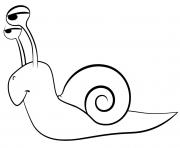 Coloriage escargot joyeux et heurex dessin